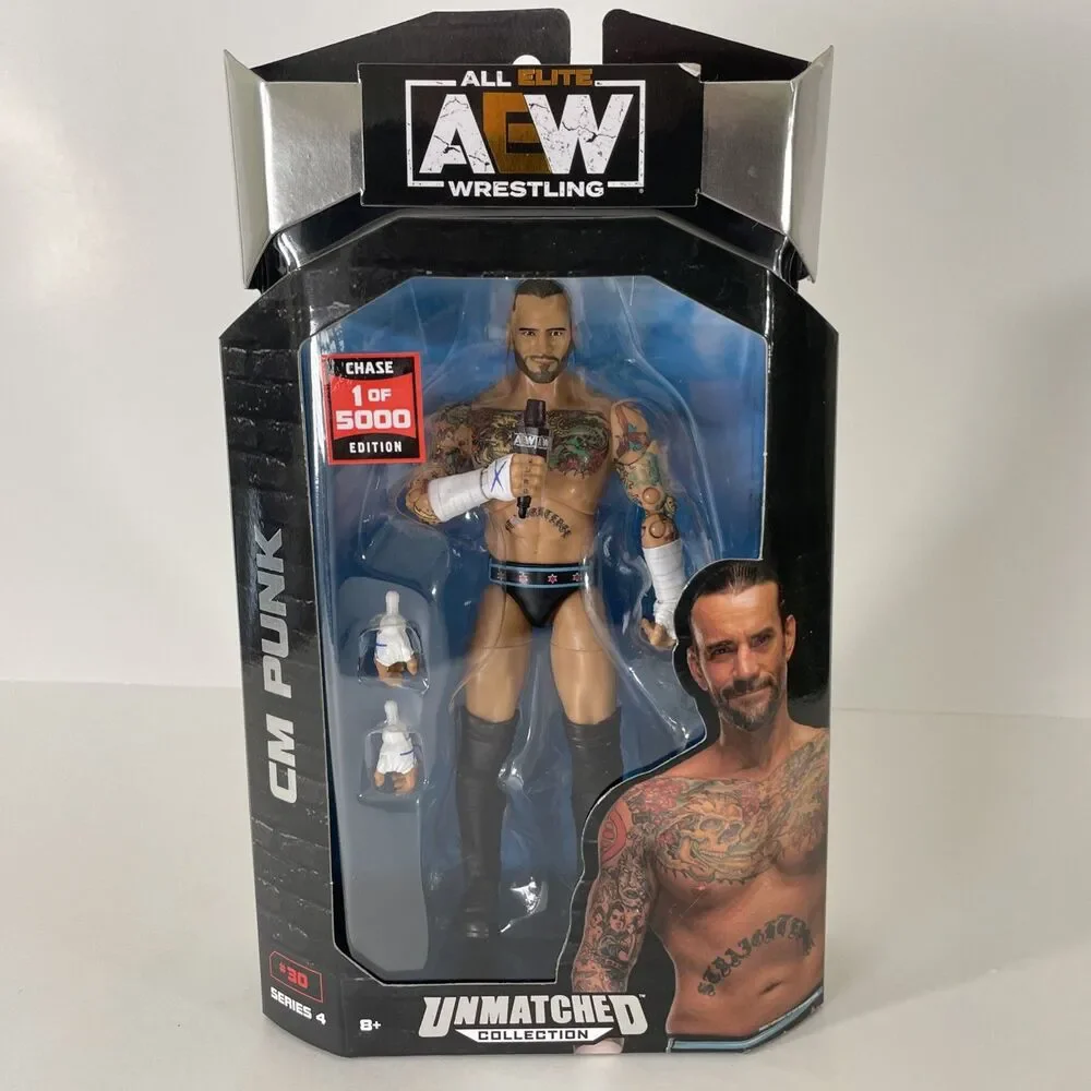 AEW Unmatched Wrestling Series 4 CM PUNK CHASE 1 of 5000 Action Figure Jazwares